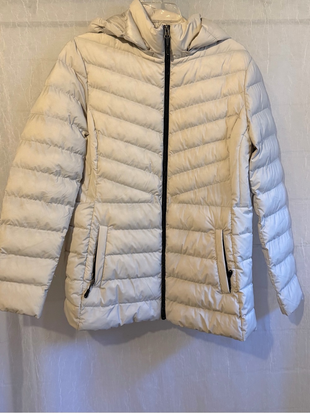 32 Degrees Cream Quilted Hooded Puffer Jacket